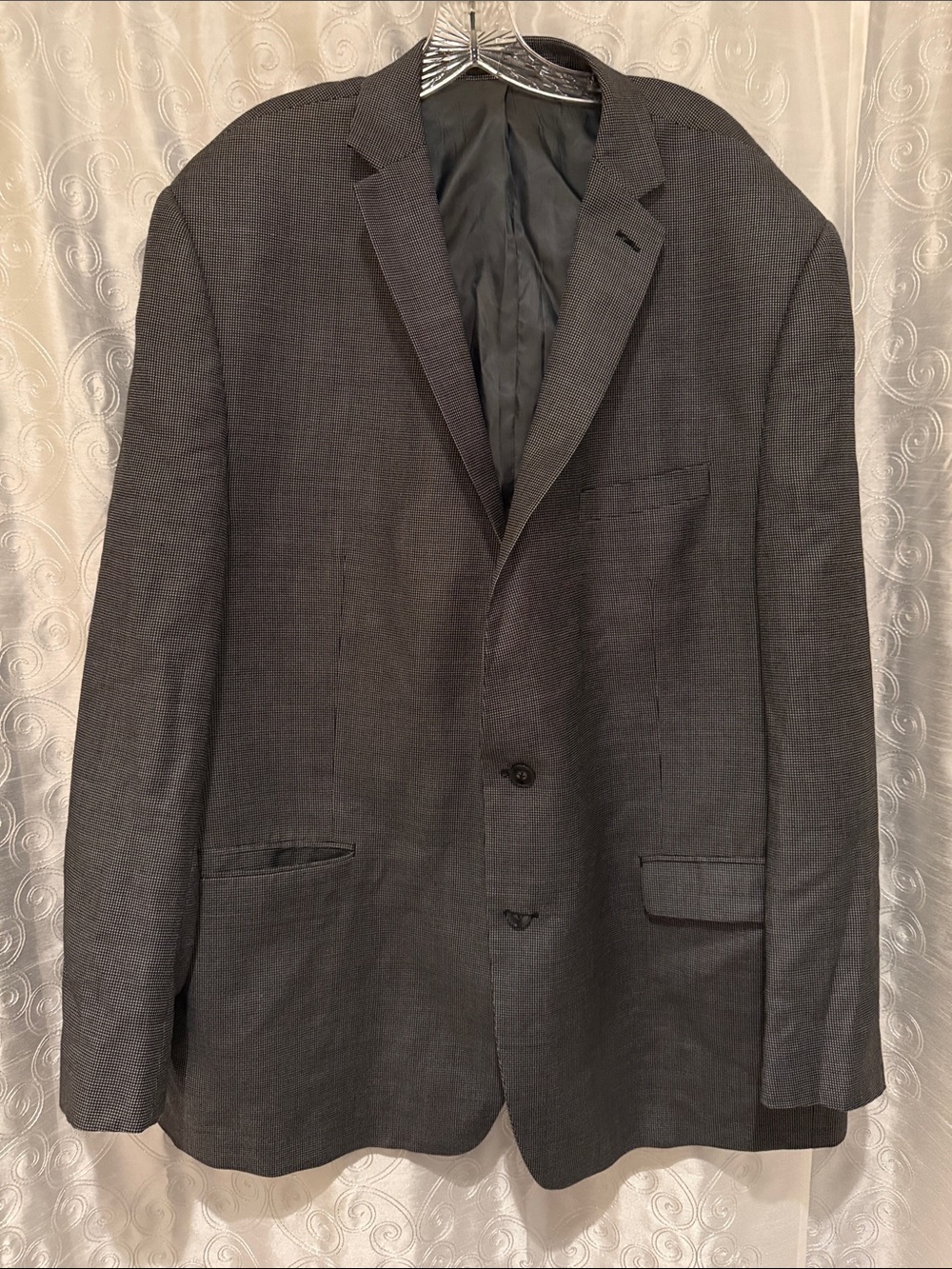 Calvin Klein Charcoal Gray Men’s Two-Button Sport Coat Size 52L 🔥 HR